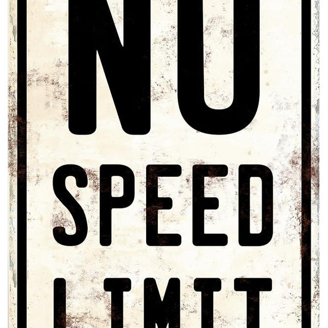 Car Room Wall Decor Vintage Metal Sign No Speed Limit Signs For Boys Room Bedroom Garage Man Cave Art 12x8 Inches