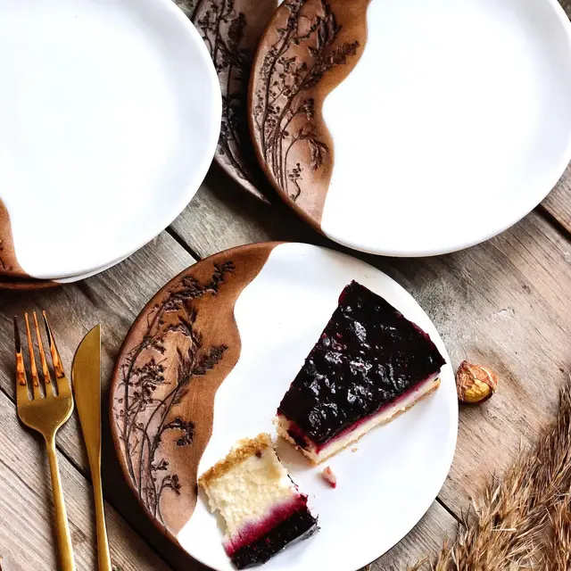 Herb Inlaid Dessert Plates