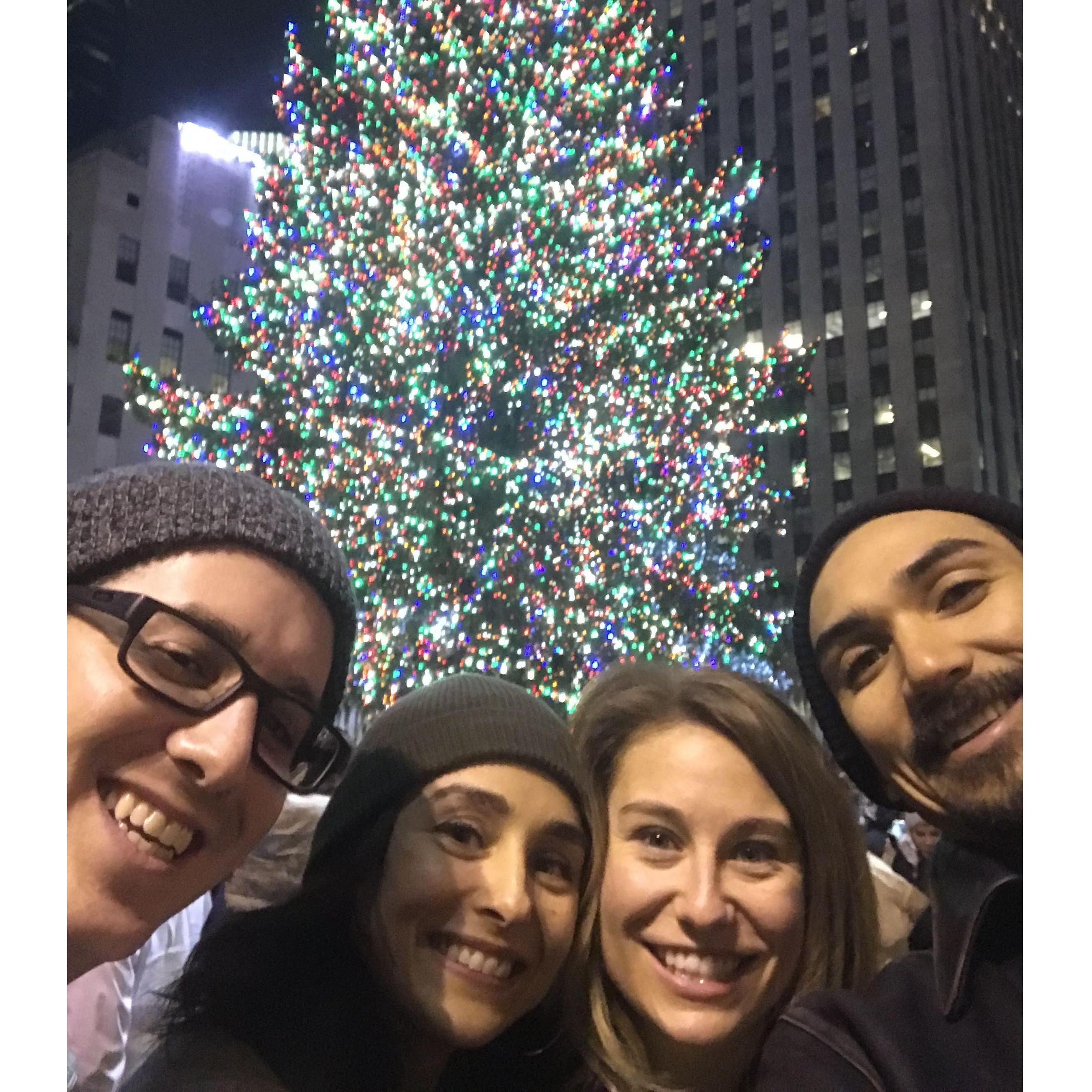 At Rockefeller Center with Joe and Allie visiting from Michigan
