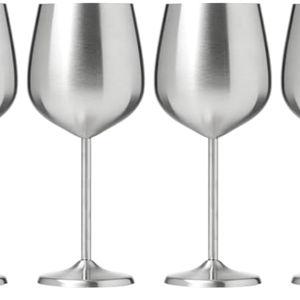 Cambridge Silversmiths 4 Piece Set of 18 oz Stainless Steel All Purpose Single Wall Wine Glasses