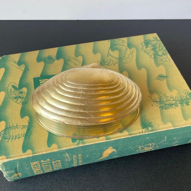 Vintage Brass Clam Shell Box