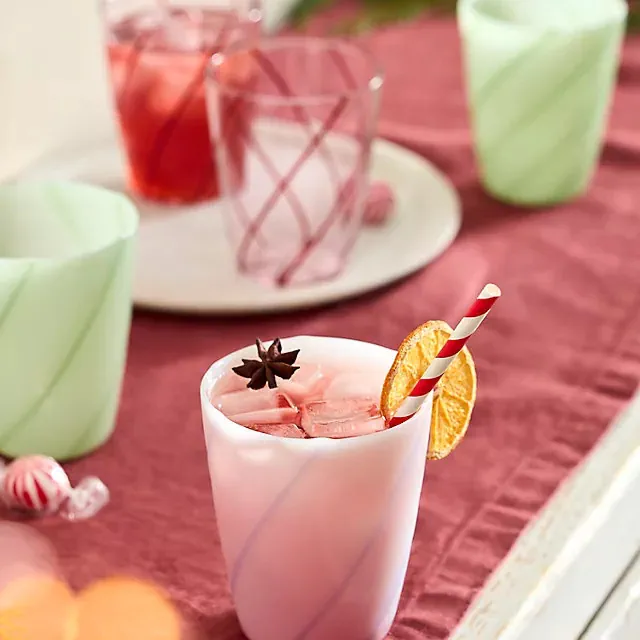 Candy Stripe Glasses, Set of 2
