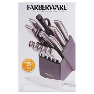 Farberware Cutlery-Stainless Steel 15 Piece Knife Block Set