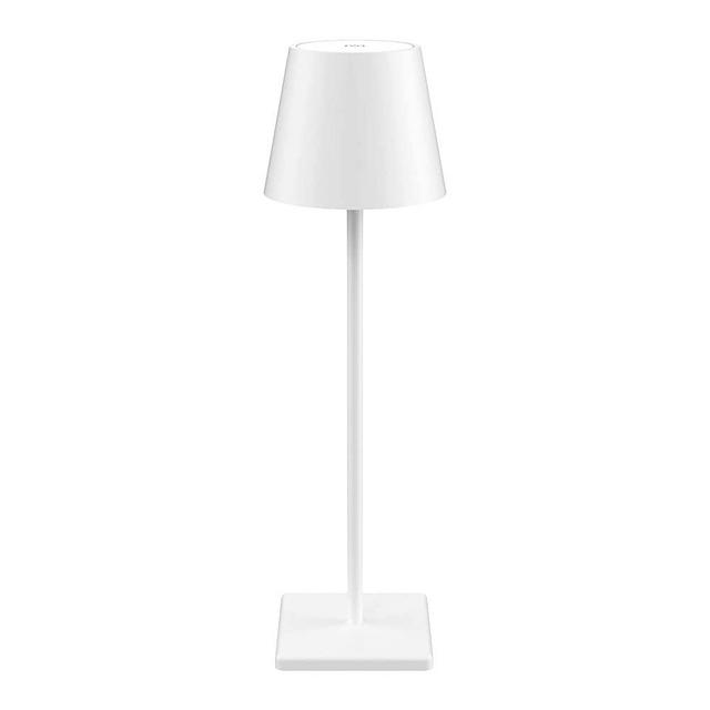 Howskys Modern LED Cordless Table Lamp,3W Touch Operated Table Lamp 3000k Warm White,5500mAh USB Rechargeable Battery Desk lamp,IP54 Indoor/Outdoor Table Lamp(White)