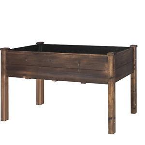 Veikous Carbonized Cedar Raised Garden Bed with Liner, 48 x 24 x 30in. at Tractor Supply Co