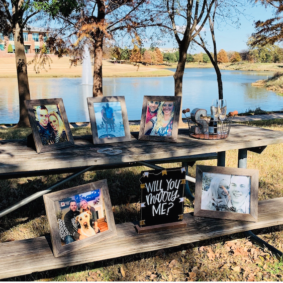 The table Garrett had setup for the proposal.