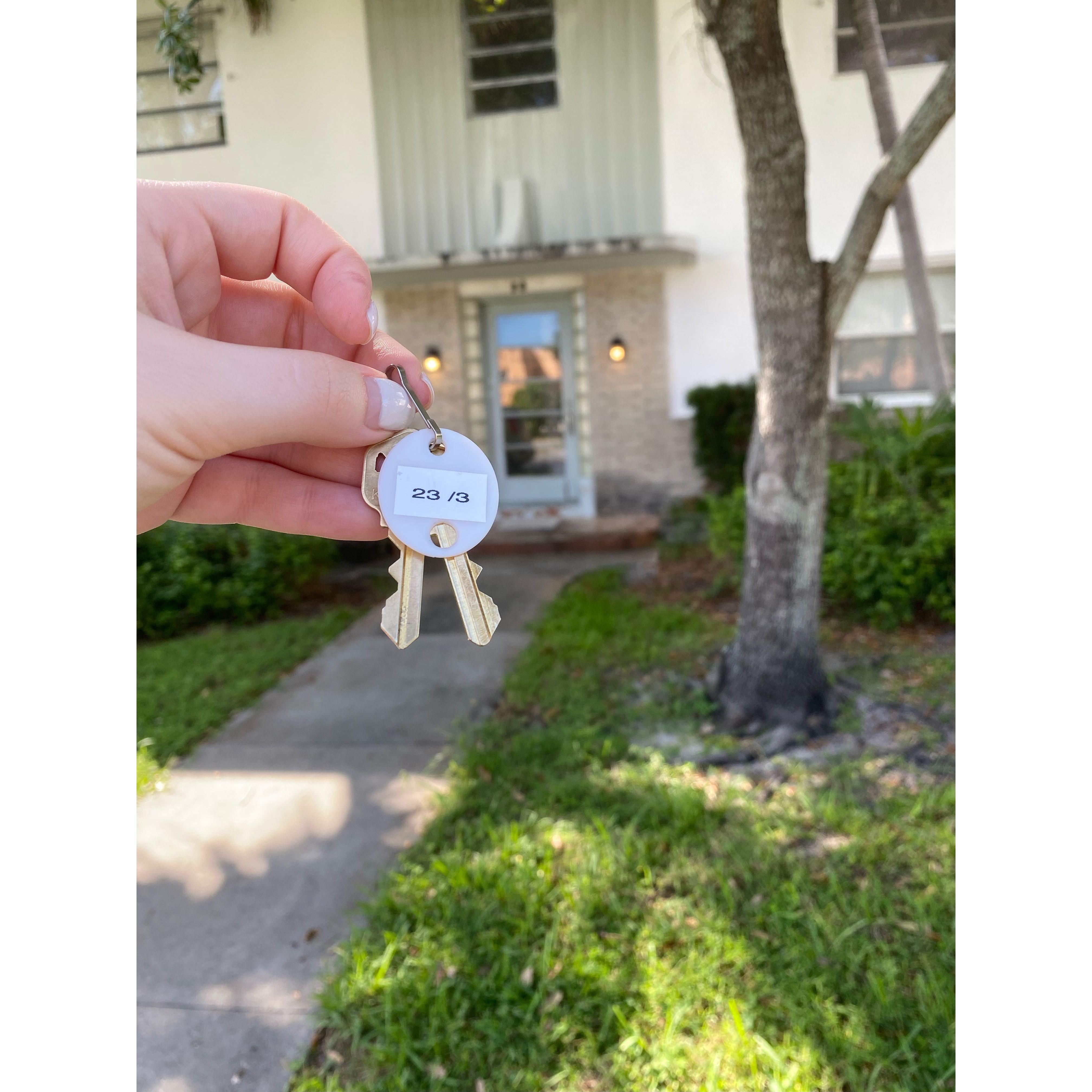October 16, 2021: We got our first place together! We lived in that apartment in Lake Worth Beach, Florida for over three years.
