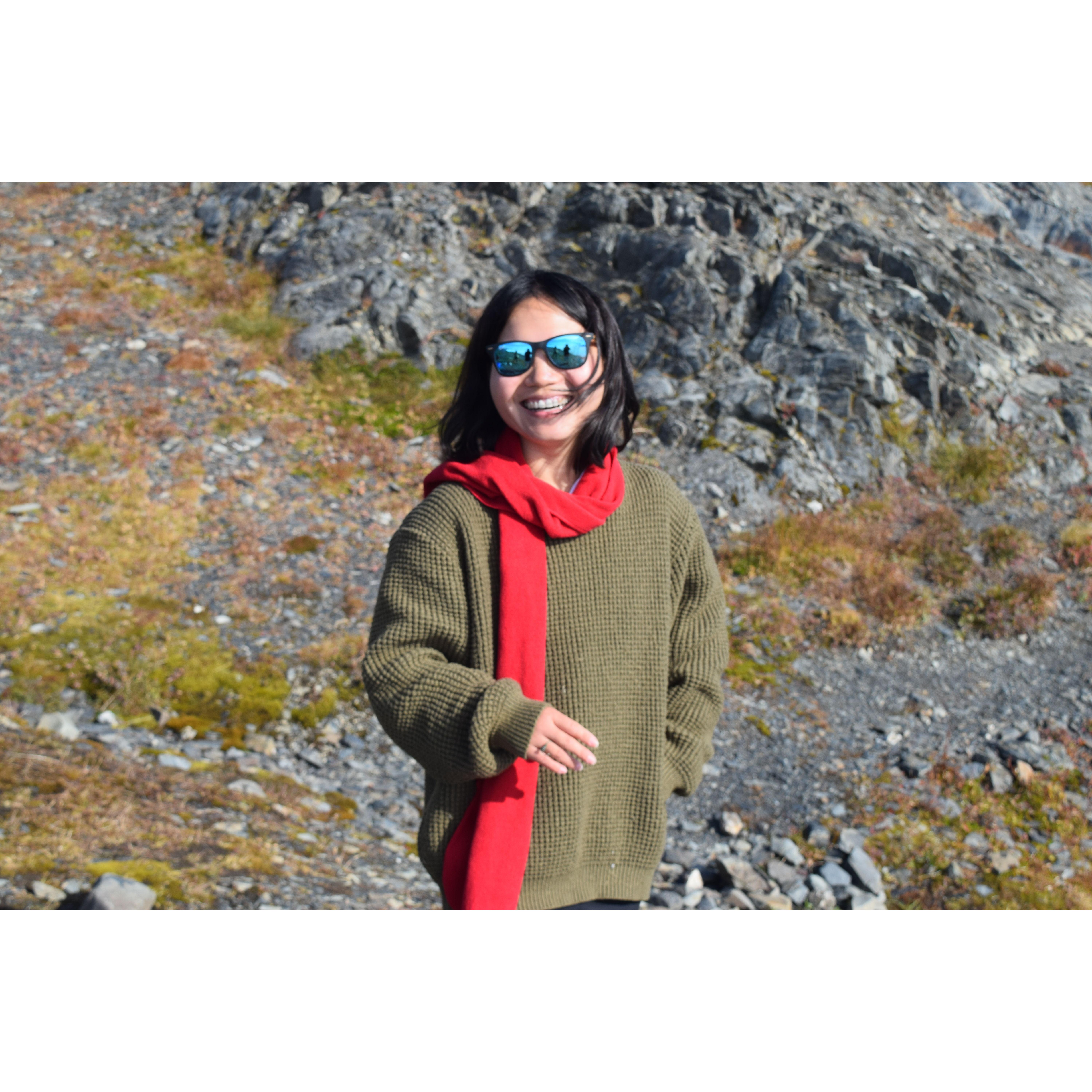 Tutu felt happy when first climb into the peak of the mountain in Alaska