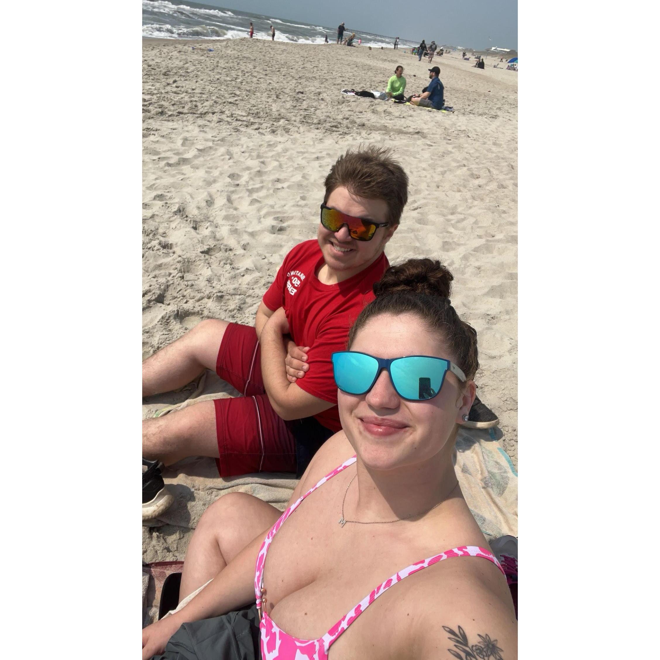 MIKES FIRST time on the beach!!!