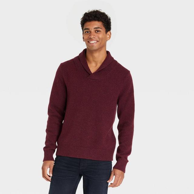 Men's Regular Fit Collared Pullover Sweater - Goodfellow & Co™ Burgundy M