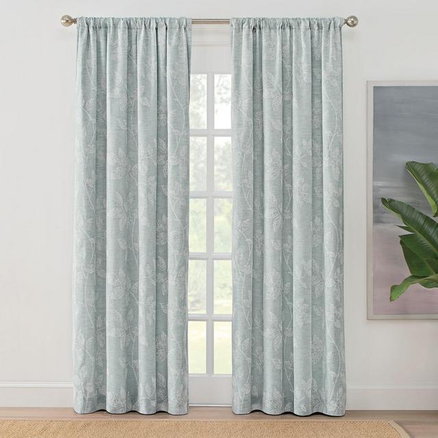 Brookstone® Zoey Leaf 84-Inch Rod Pocket 100% Blackout Window Curtain Panel in Spa