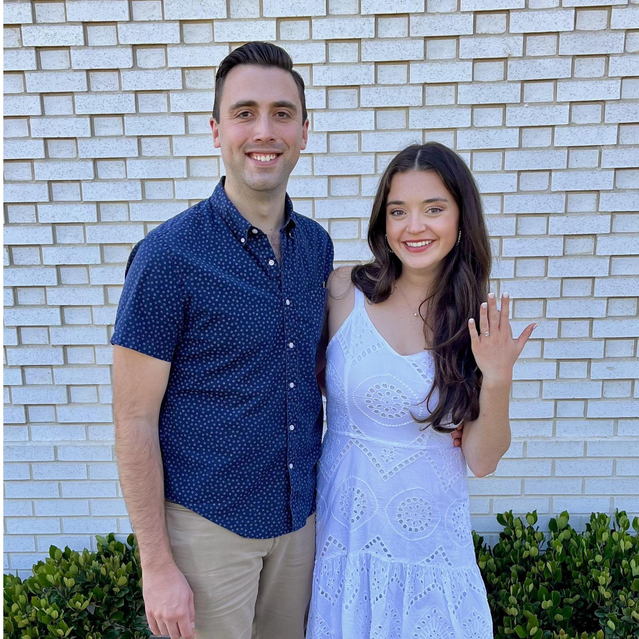 Celebrating the engagement later that day with family soon after they got into town
