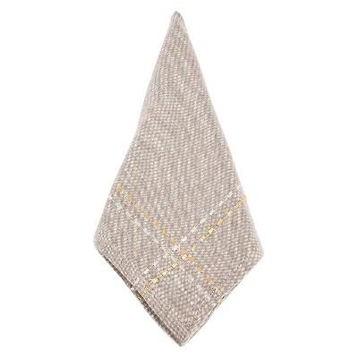 Embroidered Line Design Napkins Natural (Set of 4)