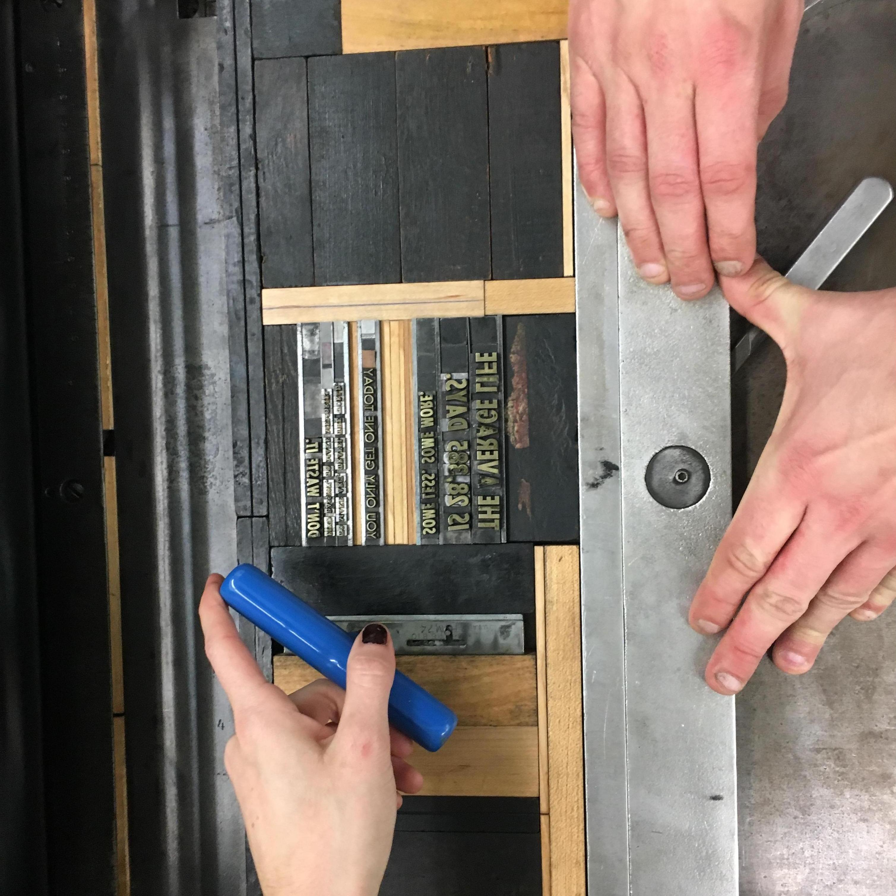 Our first date - FSU Letterpress Room - Dec 2016