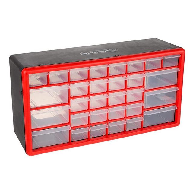 Storage Drawers-30 Compartment Organizer Desktop or Wall Mountable Container for Hardware, Parts, Craft Supplies, Beads, Jewelry, and More by Stalwart