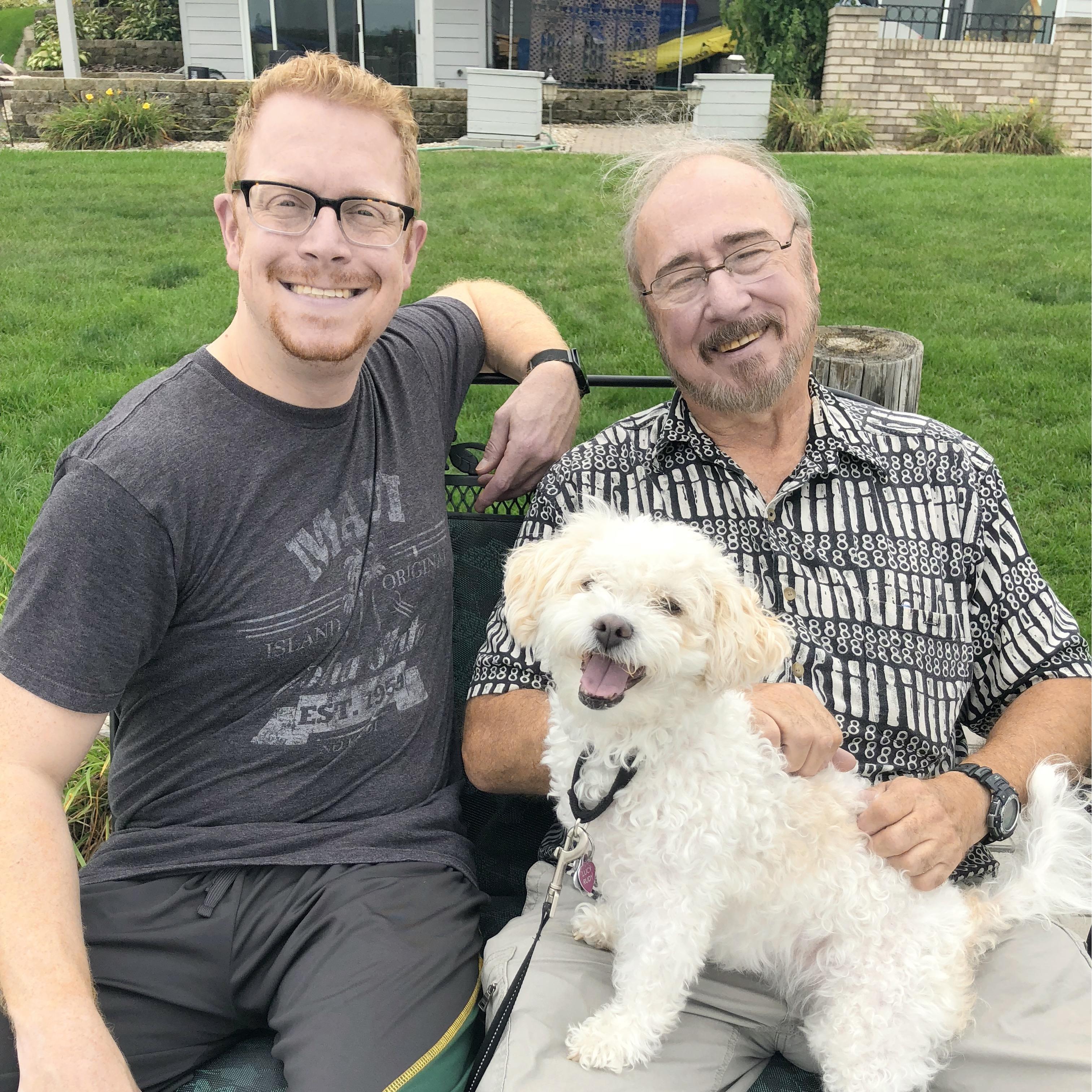 Matt, Lucy and Tom take a break from trimming the hedges by the shore to show their teethy smiles!