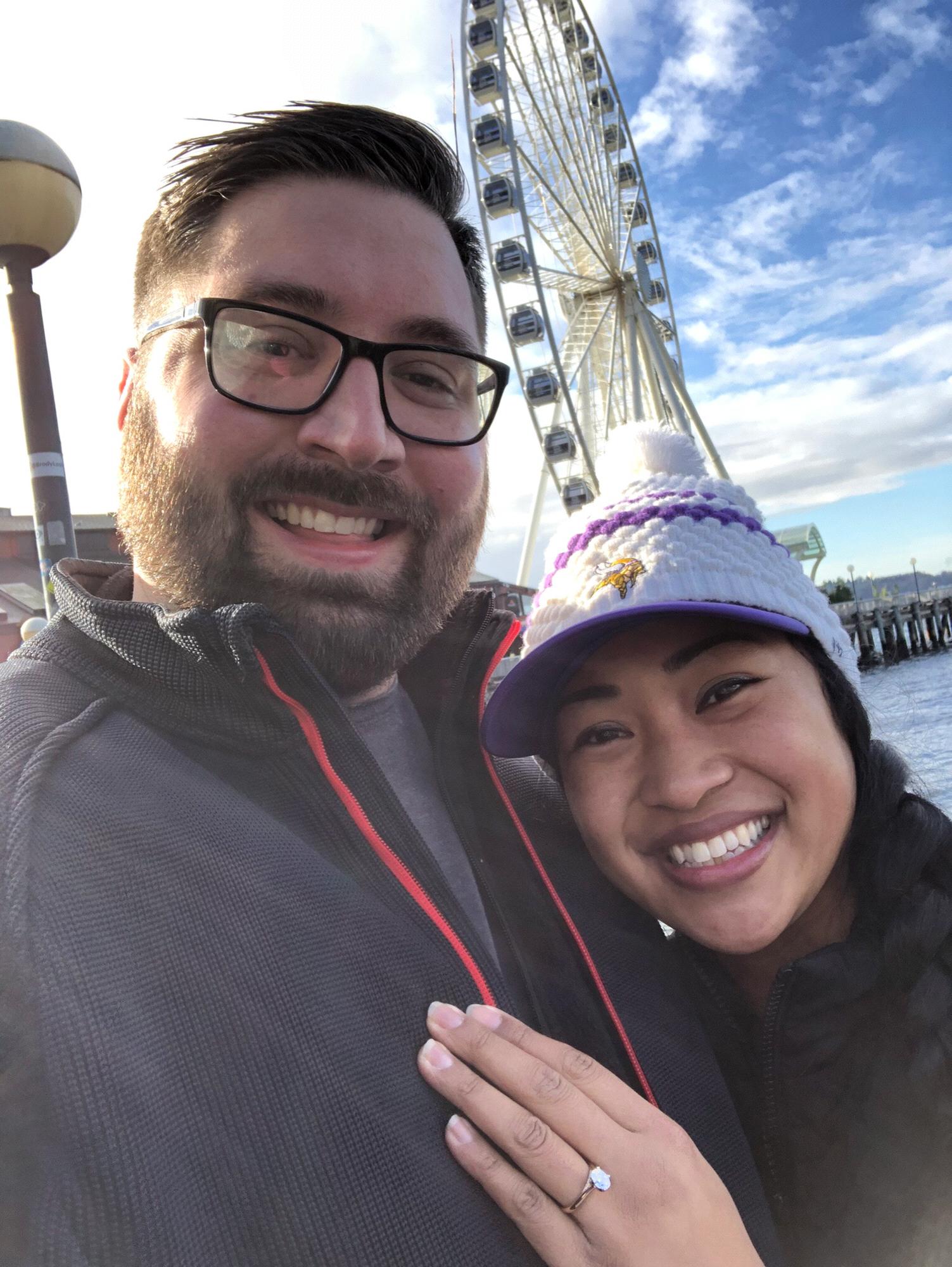 Took a stroll on Pier 57 right after Ryan’s proposal.