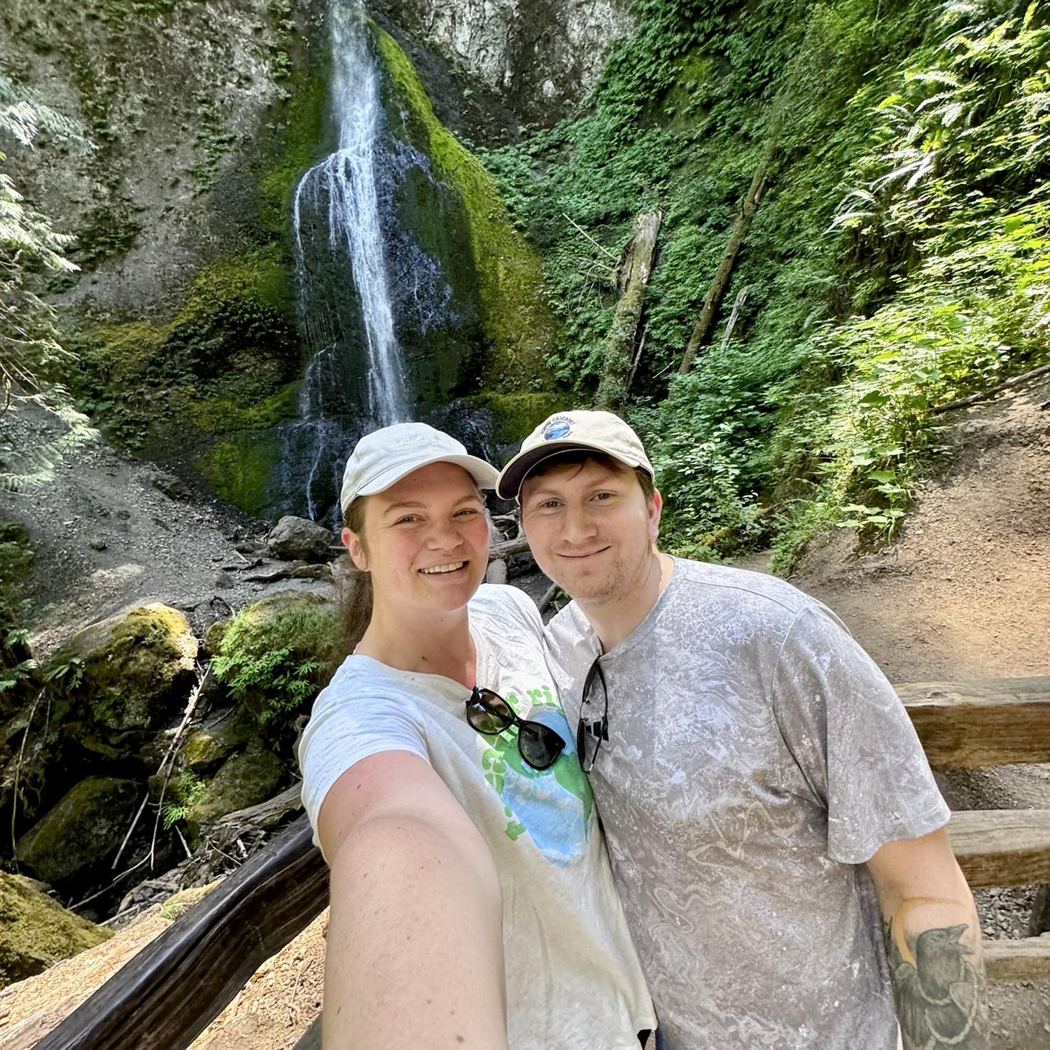 Waterfall hike on a northern Washington camping trip, July 2024