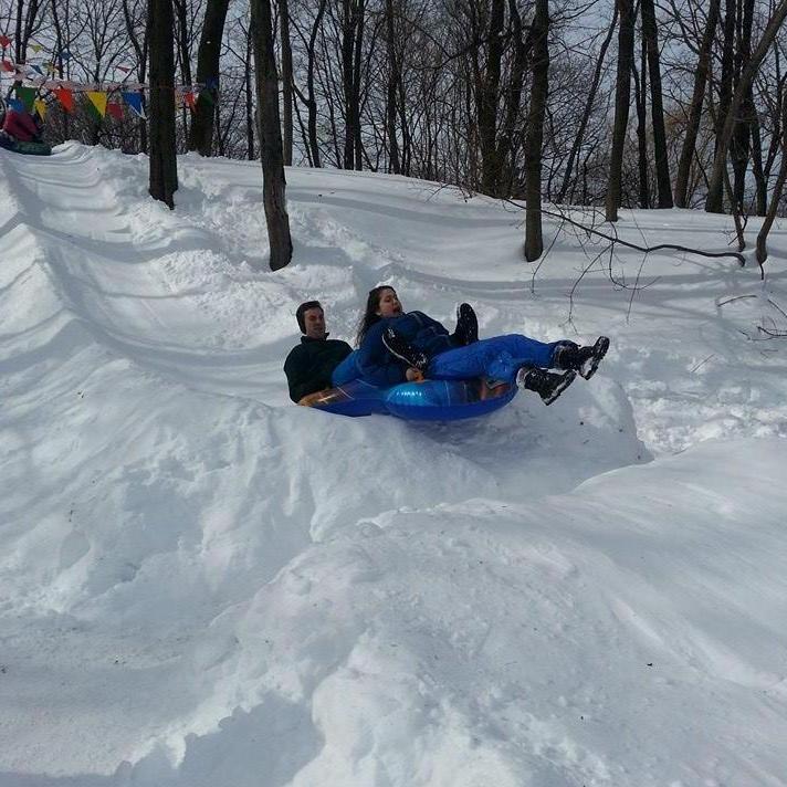 Sledding in Rhinecliff, NY