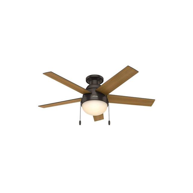 46" Anslee Low Profile Ceiling Fan Bronze (Includes Light Bulb)- Hunter