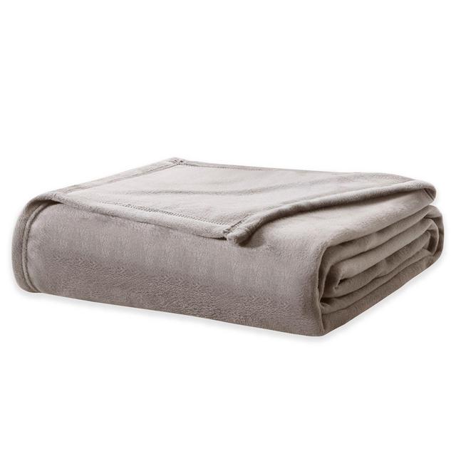 Sleep Philosophy True North Liquid Velvet Fleece King Blanket in Taupe