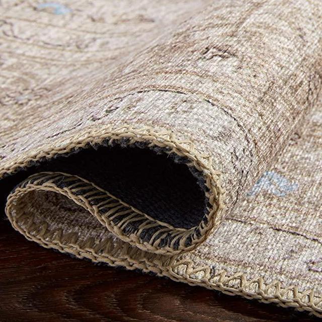 Loloi II Loren Collection Vintage Printed Persian Area Rug 7'-6" x 9'-6" Sand/Taupe