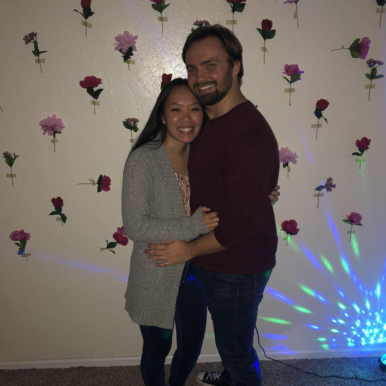 Some Valentine's Day love. Funny story- Clayton secretly put fruit roll ups in Ariana's pocket so she'd be excited to find a snack for later