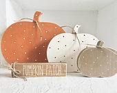 Wooden pumpkins, Fall decor, Autumn,...