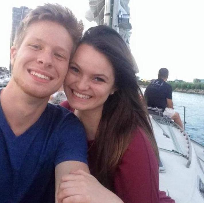 Our first anniversary sailboat ride on Lake Michigan overlooking the Chicago skyline.