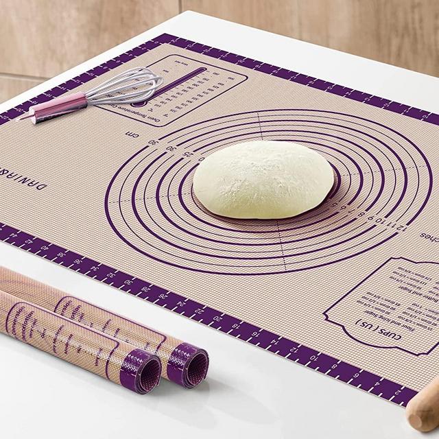 Baking Mat, 26" x 16" Silicone Extra Large Non Stick Baking Sheet Mat with Measurement Non-slip Dough Rolling Mat,Reusable Food Grade Silicone Counter Mat for Making Cookies,Macarons,Bread and Pastry