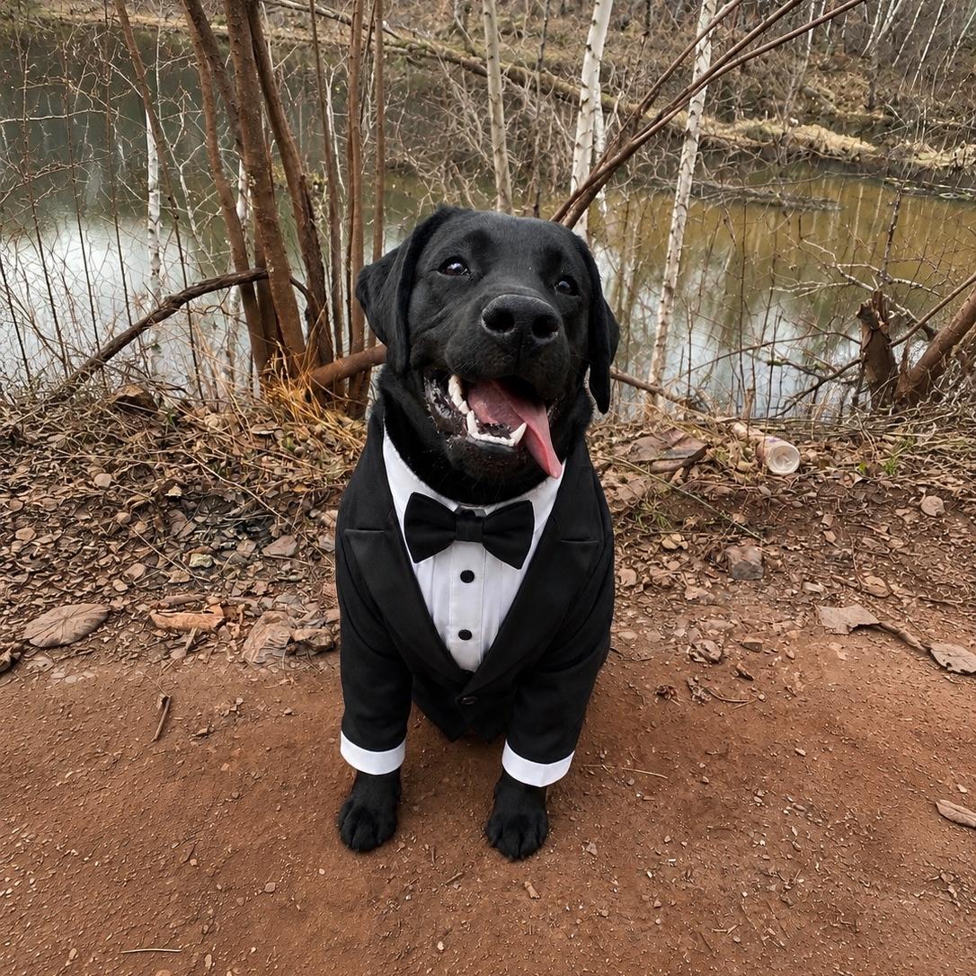 Although Barry would love to attend his Mom and Dad’s wedding, he unfortunately is a menace and prefers to be in much dirtier places like this.