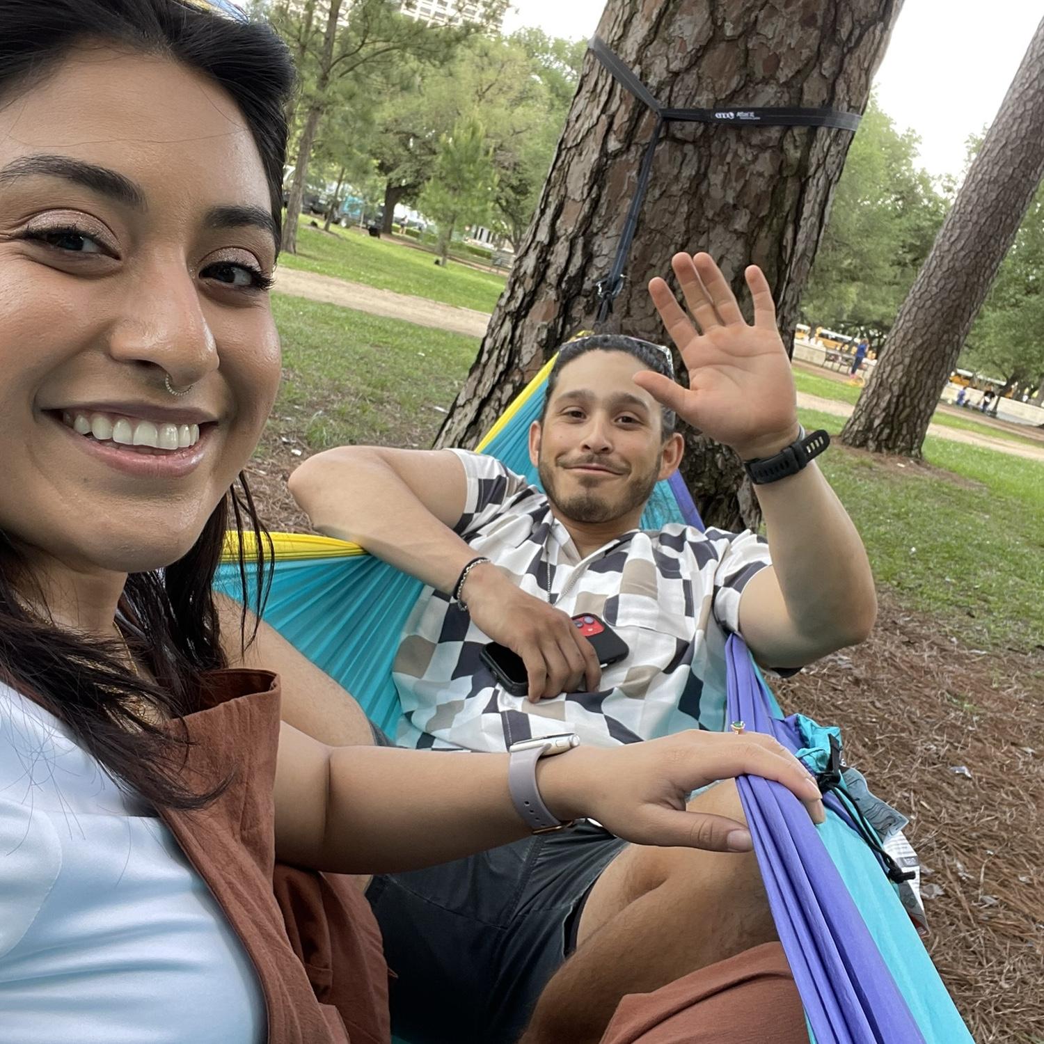 Laying in the hammock at Hermann park for Andrea’s birthday