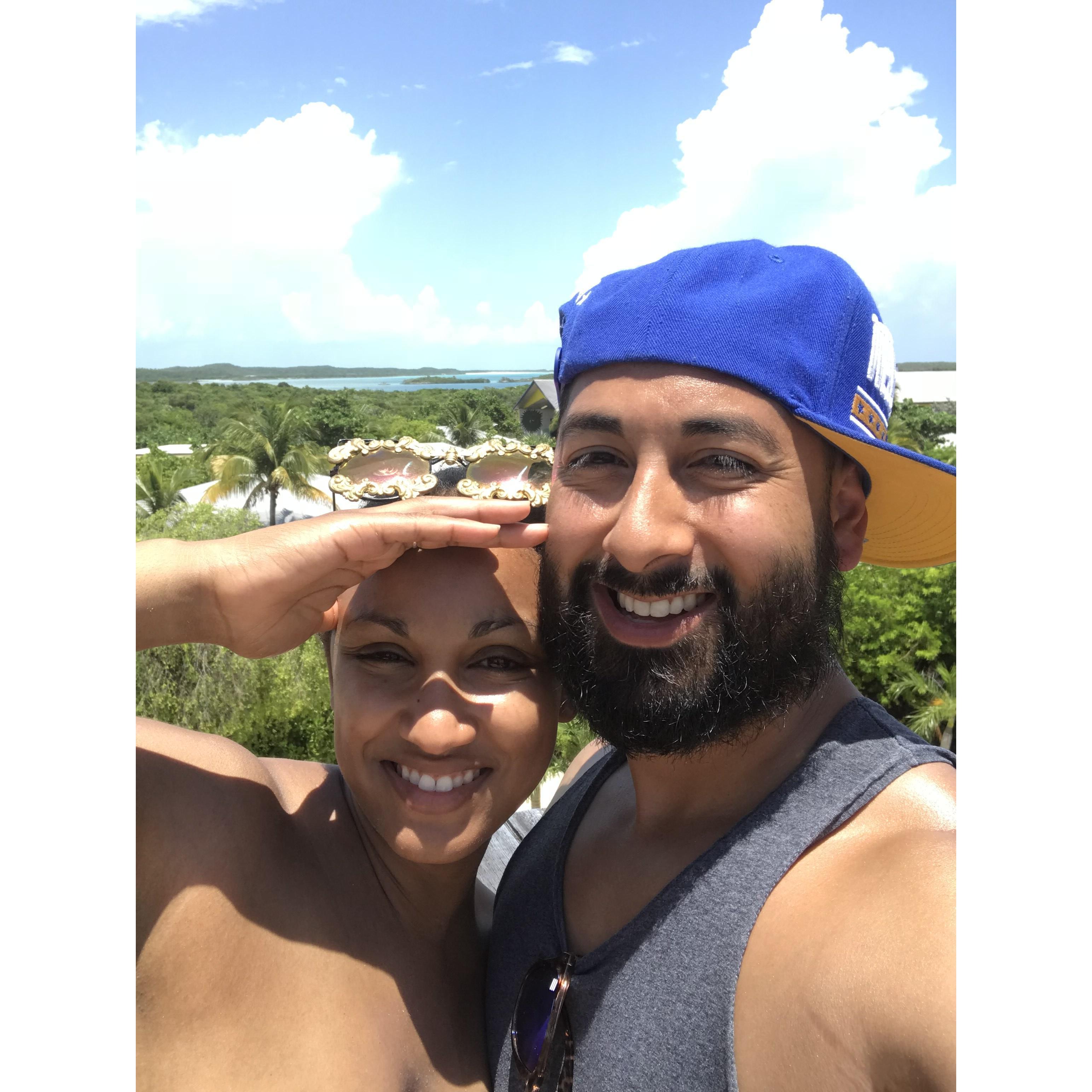 Enjoying the beautiful views of the Bahamas
