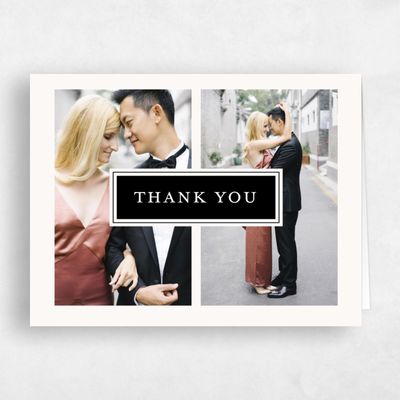 Beige Monogram Wedding Thank You - Knowlton Photo