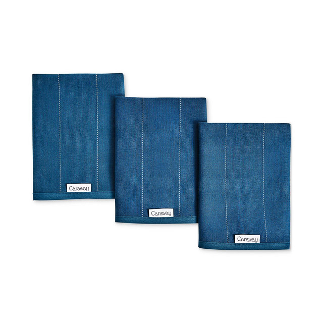 Caraway 3-Piece Cotton Solid-Color Kitchen Towel Set