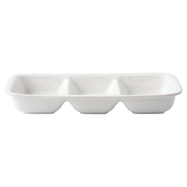 Puro Divided Serving Dish 15 in. - Whitewash