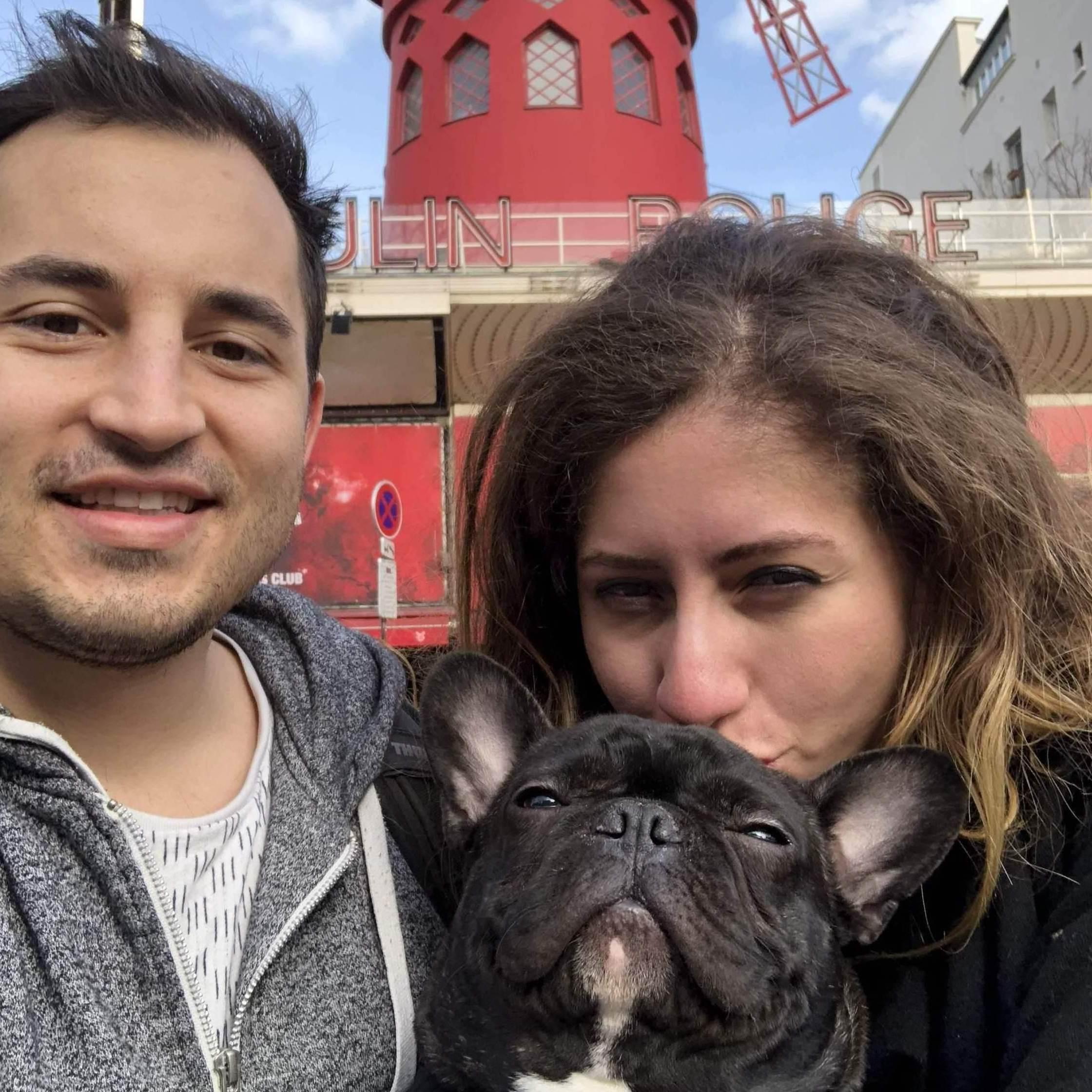 At the Moulin Rouge in Paris, France with Meatball 2018