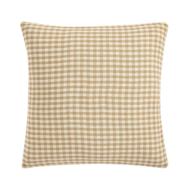 Blaine Check Sham, Camel, Euro