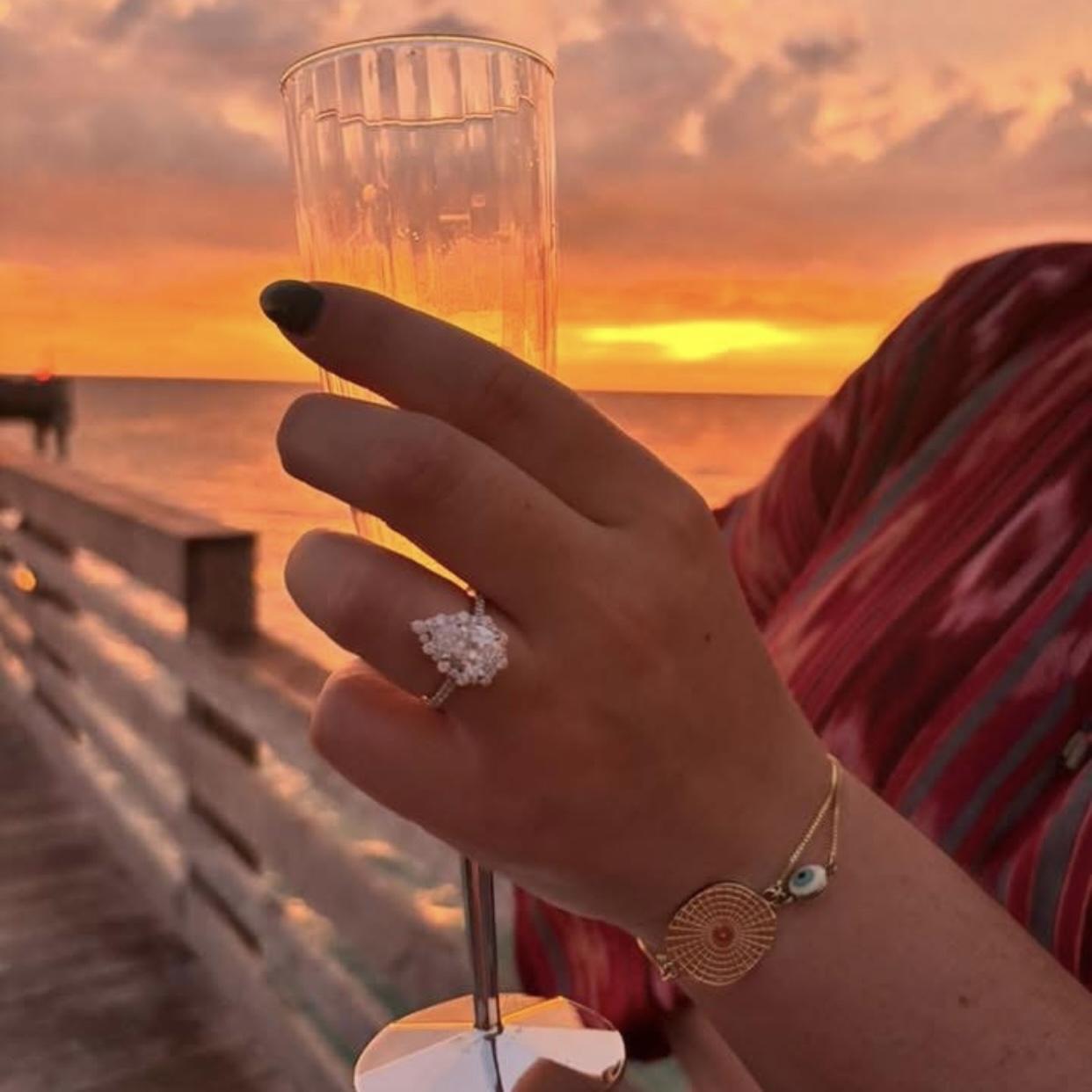 Beautiful sunset in Venice, Fl after the proposal.