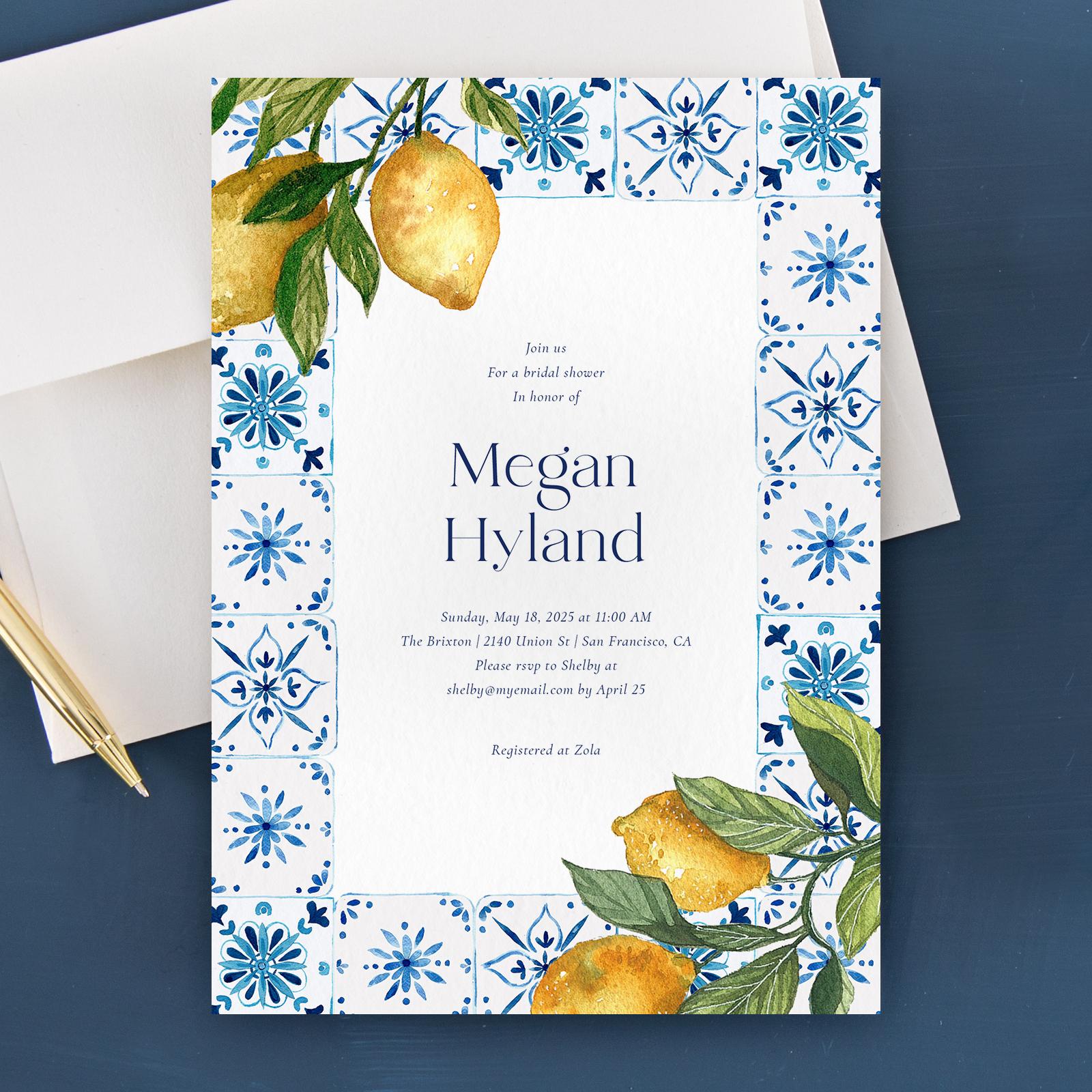 Zola Wedding & Bridal Shower Invitations Limoncelli Portrait