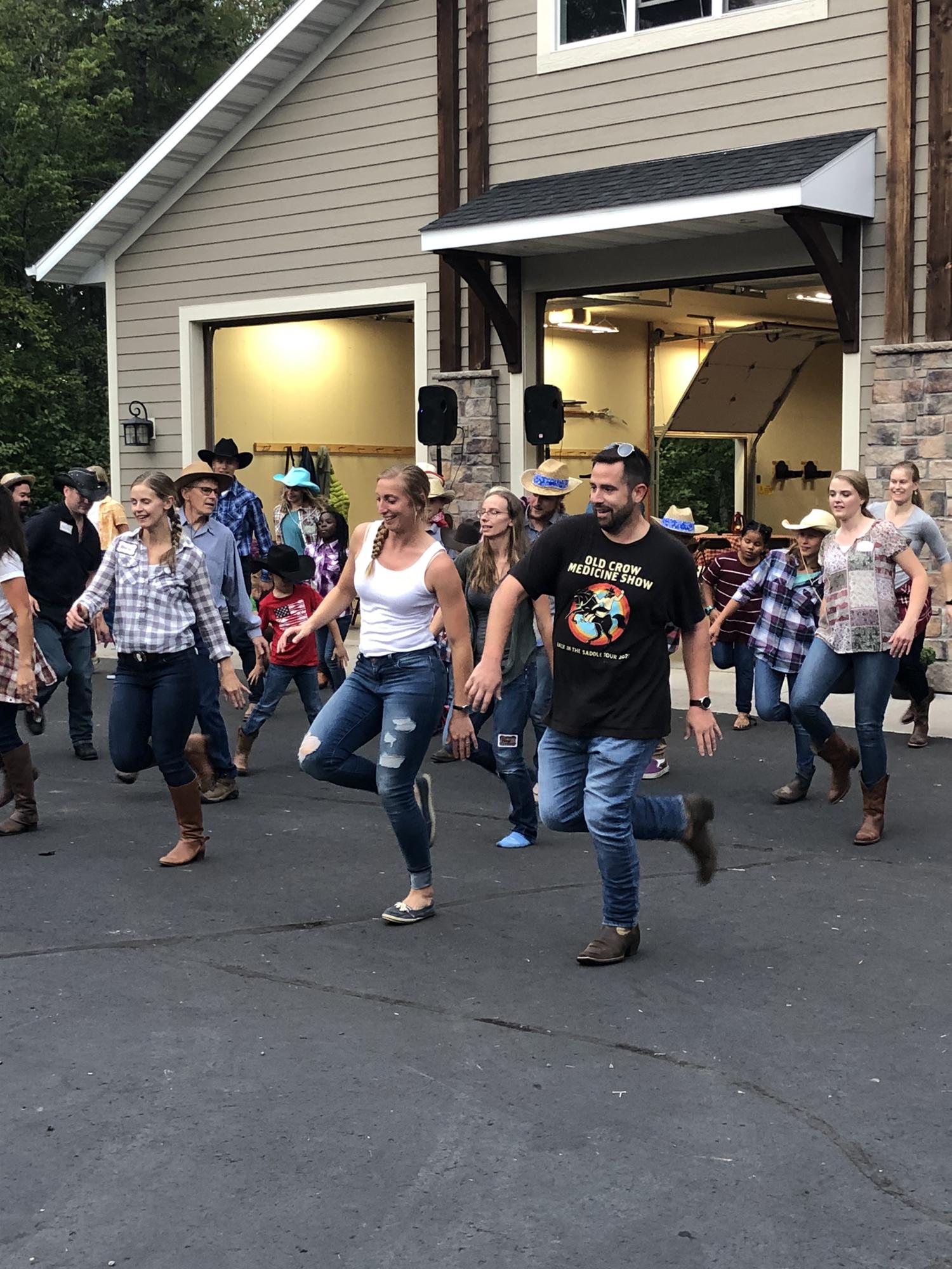 Kicking our heals up at a barn dance!