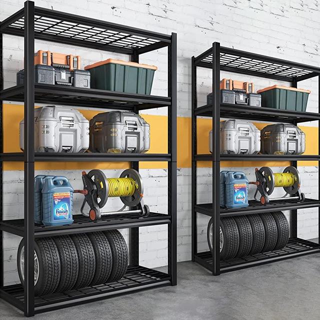 REIBII 72" Tall Garage Storage Shelves Heavy Duty Shelving Unit,40" Wide Garage Shelving for Storage with 5 Tier Adjustable Metal Wire Shelving Unit for Storage,Garage Storage Rack with 2000LBS,2 Pack