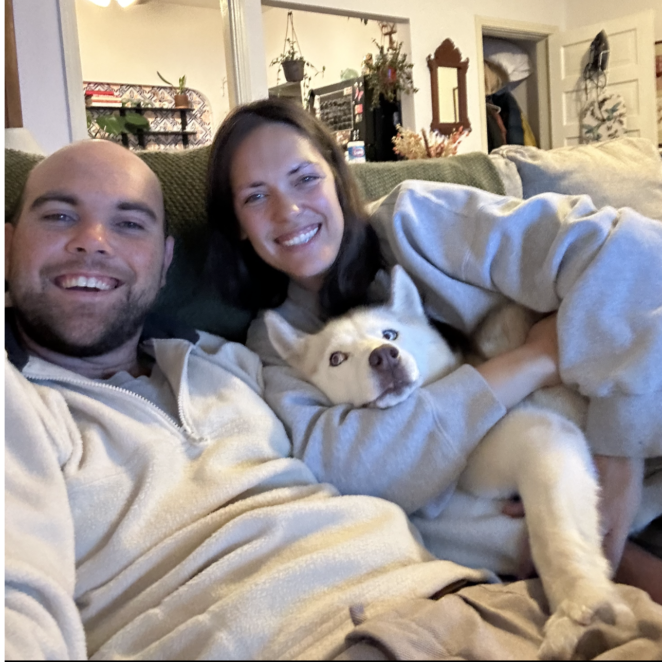 Being in love on our couch with our best pup