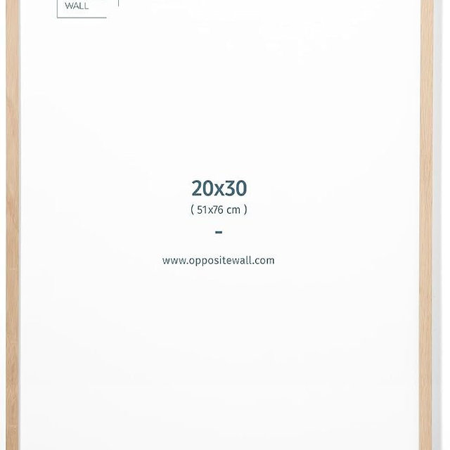 Opposite Wall - 20x30 in - Natural Solid Oak Wood Picture Frame - Lightweight, Versatile & Shatterproof - Wall Hanging Poster or Photo Frame - Wall Decor for Office, Gallery & Home