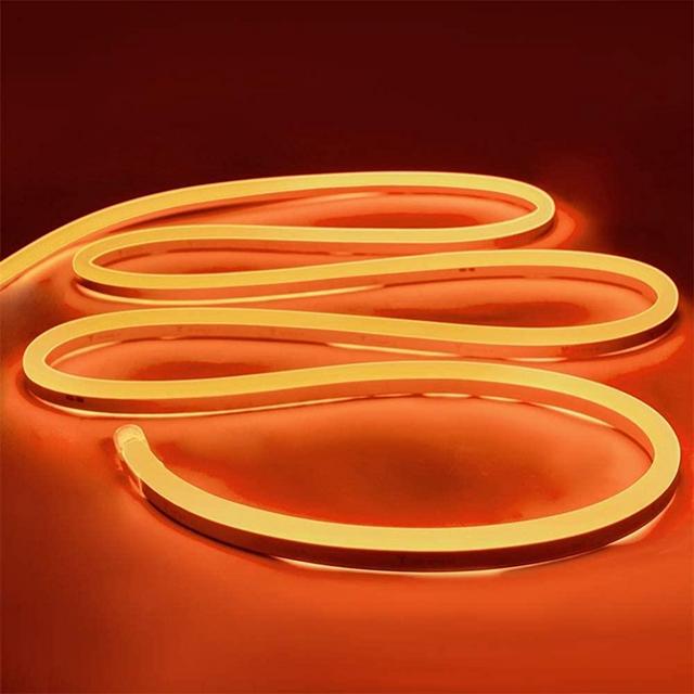 iNextStation Neon LED Strip Light 16.4ft/5m Neon Light Strip 12V Silicone LED Neon Rope Light Waterproof Flexible LED Neon Lights for Bedroom Indoors Outdoors, Orange (Power Adapter not Included)
