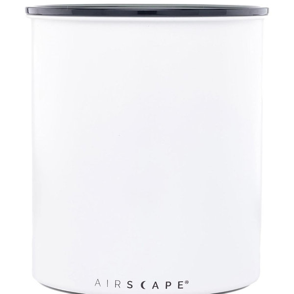 AirScape Planetary Design Kilo Coffee Storage Canister - US Patented Inner Plunger Lid Removes Excess Oxygen - DON'T buy airtight, BUY AIR-LESS - Holds 2.2 lbs Coffee Beans - (Matte White)