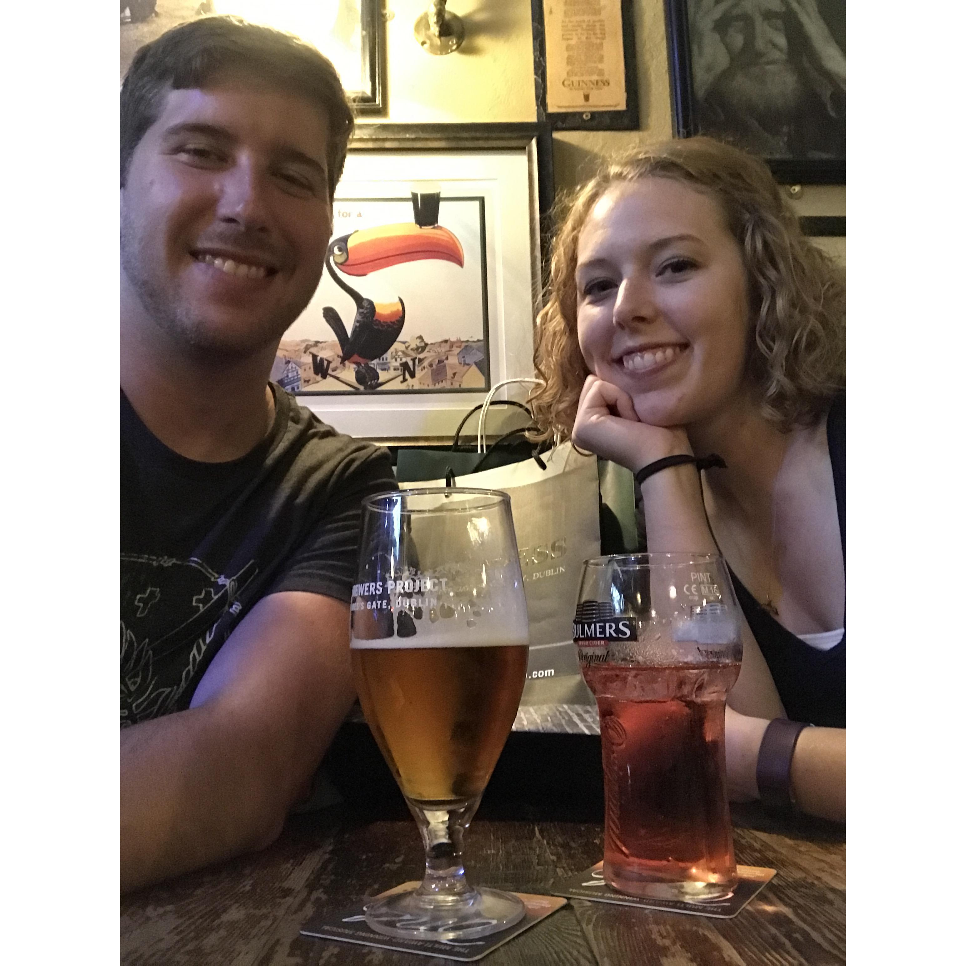 Enjoying some drinks at a pub!