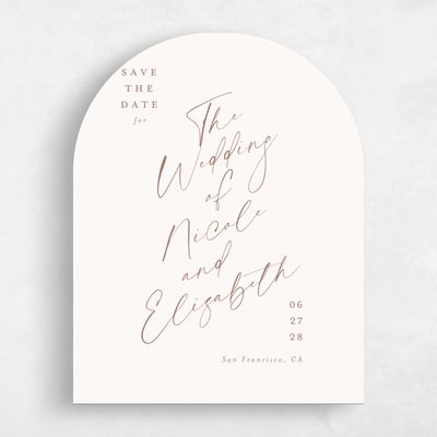 Beige Arch Wedding Save the Date - Anerley Portrait