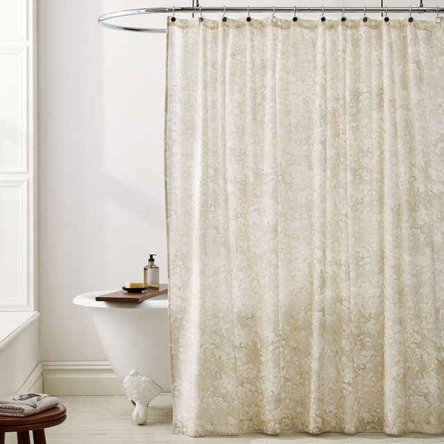 Abstract Hydrangea Shower Curtain, 72x74, Natural