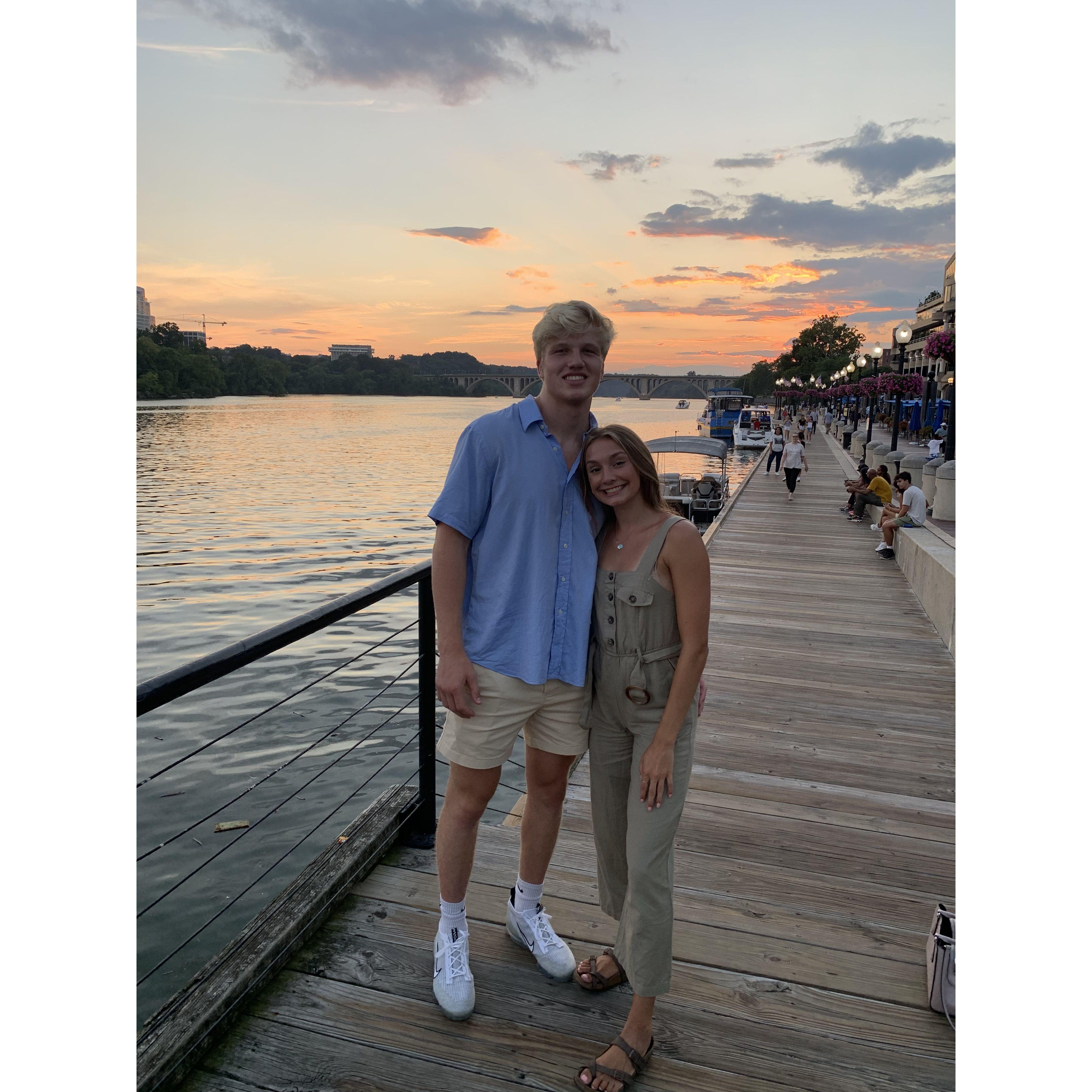 Enjoying the sunset in Georgetown, August 2022